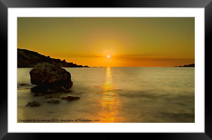 Golden Bay Sunset Framed Mounted Print by Jim kernan