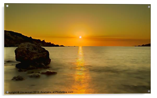 Golden Bay Sunset Acrylic by Jim kernan