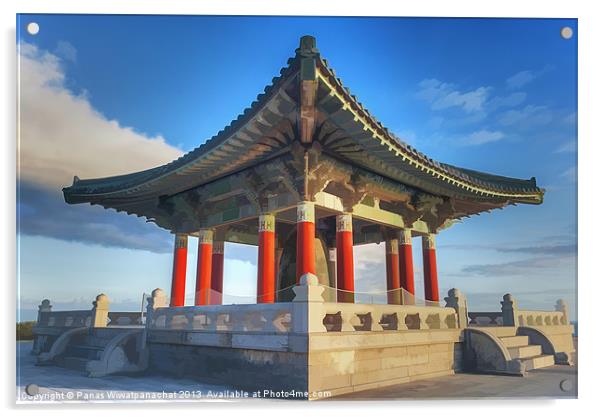 The Korean Friendship Bell Memorial Acrylic by Panas Wiwatpanachat