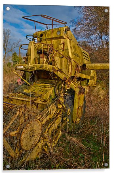 retired combine harvester Acrylic by Jo Beerens