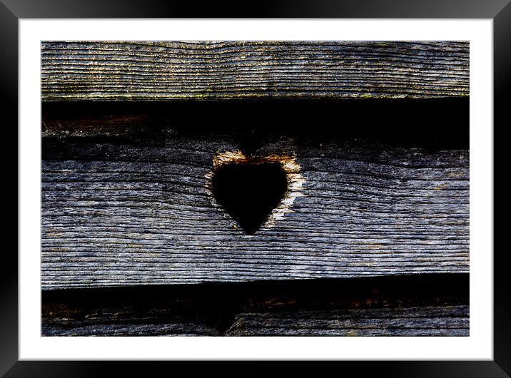 Wooden Heart Framed Mounted Print by Keith Campbell