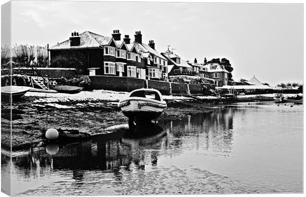 Winter Reflections in Burnham Overy Staithe Canvas Print by Paul Macro