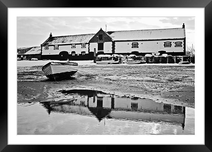 Burnham Boathouse Winter Reflections Framed Mounted Print by Paul Macro