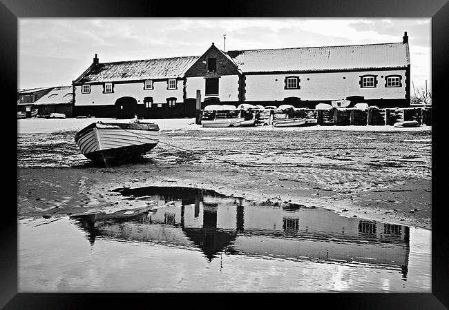 Burnham Boathouse Winter Reflections Framed Print by Paul Macro