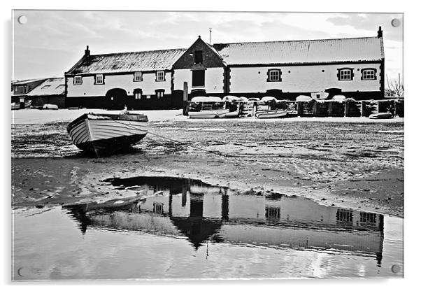 Burnham Boathouse Winter Reflections Acrylic by Paul Macro