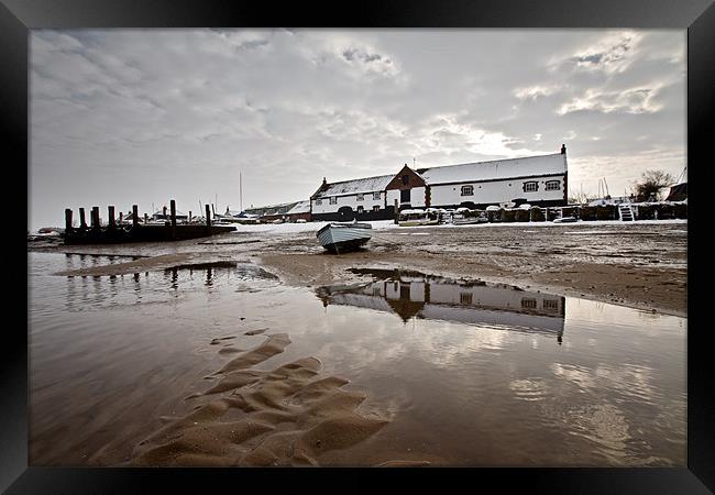 Winter Reflections in Burnham Overy Staithe Framed Print by Paul Macro