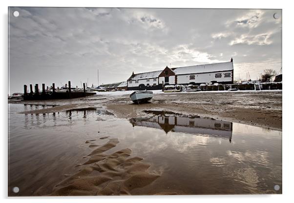 Winter Reflections in Burnham Overy Staithe Acrylic by Paul Macro