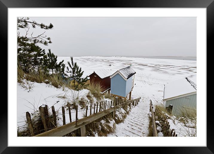 Snowy Wells Beach Framed Mounted Print by Paul Macro