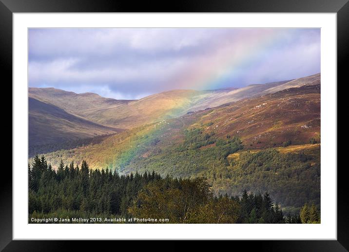 Rainbow in the Trossachs Framed Mounted Print by Jane McIlroy