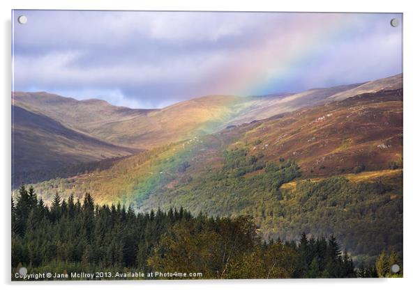 Rainbow in the Trossachs Acrylic by Jane McIlroy