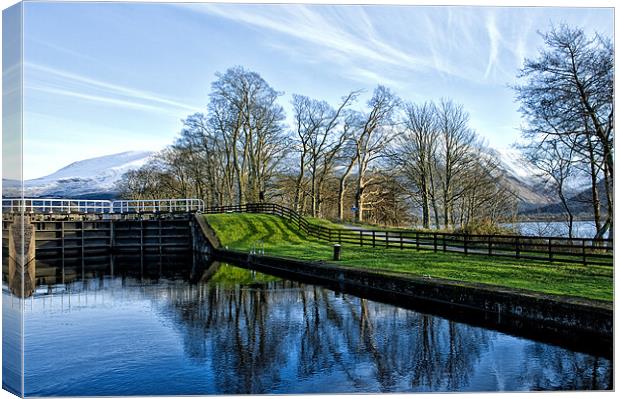 Caledonian Canal Lock, Corpach Canvas Print by Jacqi Elmslie
