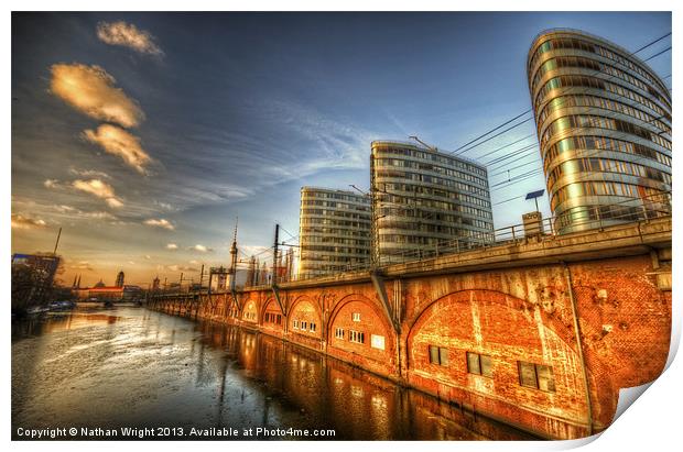 Tree towers Berlin Print by Nathan Wright