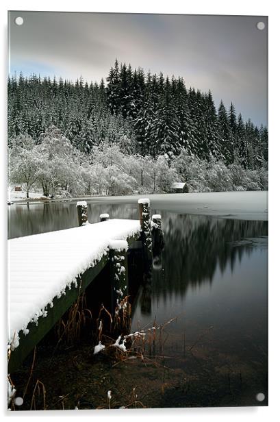 Loch Ard Winter Scene Acrylic by Grant Glendinning