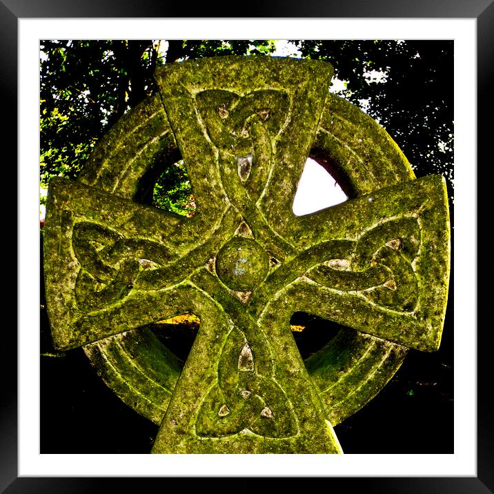 Celtic Cross Framed Mounted Print by David Pyatt