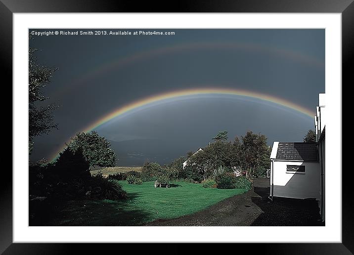 A double rainbow Framed Mounted Print by Richard Smith