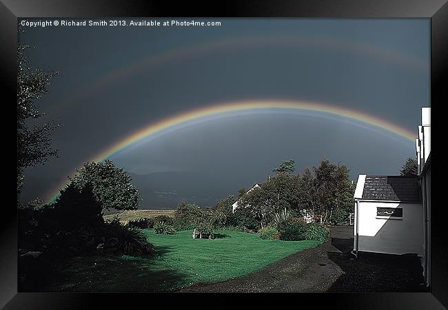 A double rainbow Framed Print by Richard Smith