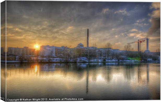 Sunset on the Eisfabrik Canvas Print by Nathan Wright