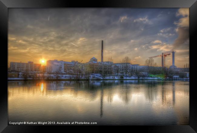 Sunset on the Eisfabrik Framed Print by Nathan Wright