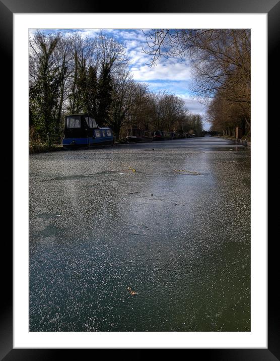 Frozen Canal, Kintbury, Berkshire, England, UK Framed Mounted Print by Mark Llewellyn
