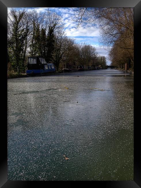Frozen Canal, Kintbury, Berkshire, England, UK Framed Print by Mark Llewellyn