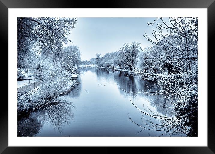 Frozen Canal, Kintbury, Berkshire, England, UK Framed Mounted Print by Mark Llewellyn