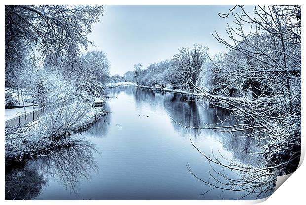 Frozen Canal, Kintbury, Berkshire, England, UK Print by Mark Llewellyn