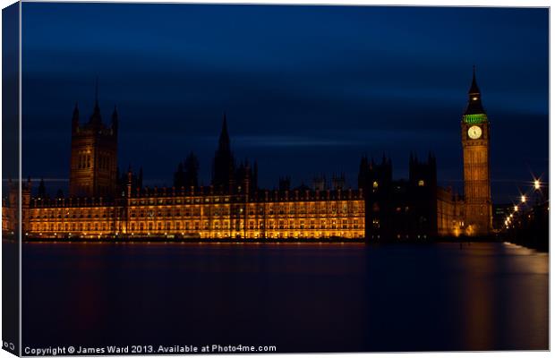 Houses of Parliament Canvas Print by James Ward