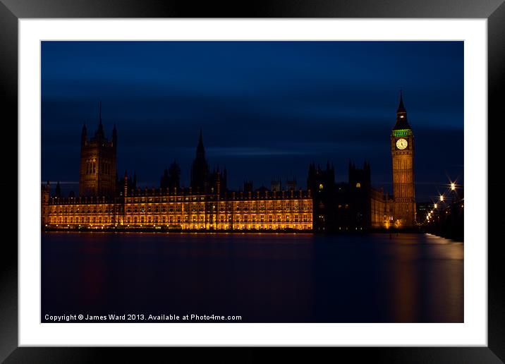 Houses of Parliament Framed Mounted Print by James Ward