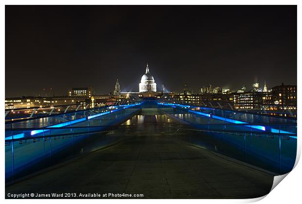 Londons Millennium Bridge and St Pauls Cathedral Print by James Ward