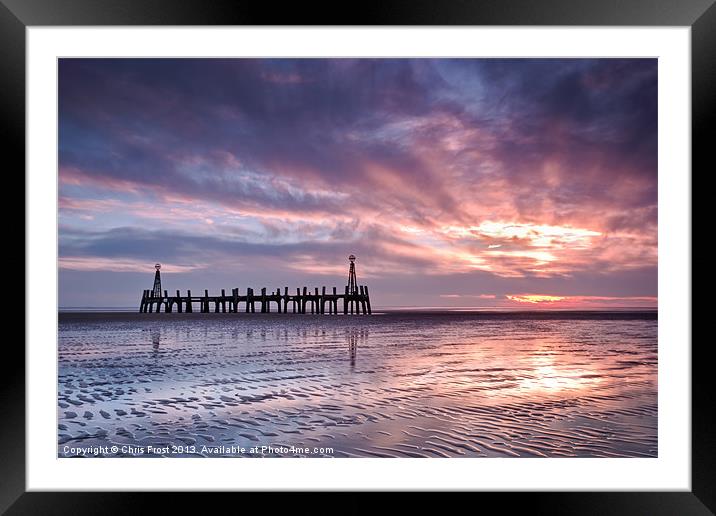 Ribble Remnants Sunset Ripples Framed Mounted Print by Chris Frost