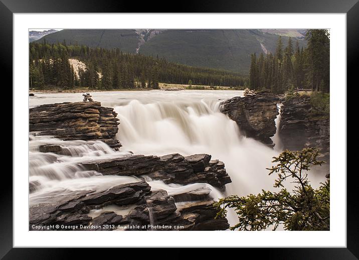 Athabasca Falls 01 Framed Mounted Print by George Davidson