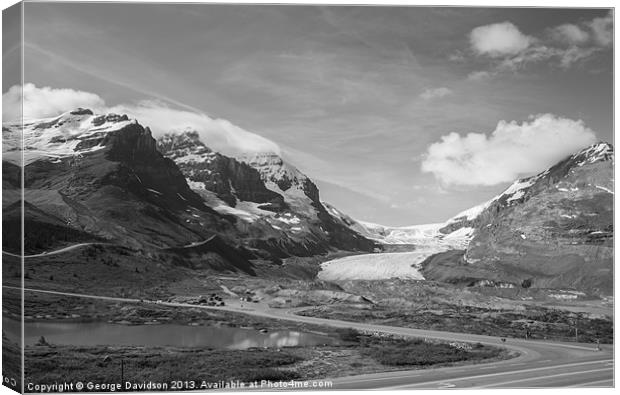 Athabasca Glacier (Mono) Canvas Print by George Davidson