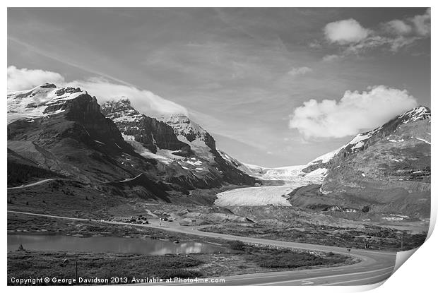 Athabasca Glacier (Mono) Print by George Davidson
