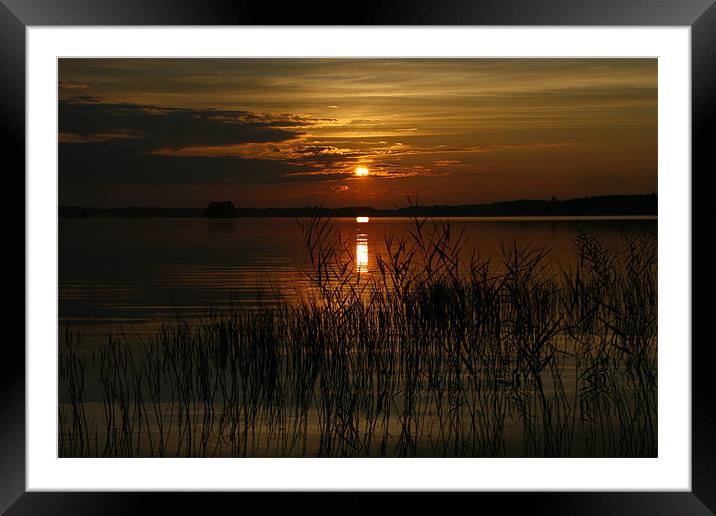 Sunset over Finland Framed Mounted Print by John Piper