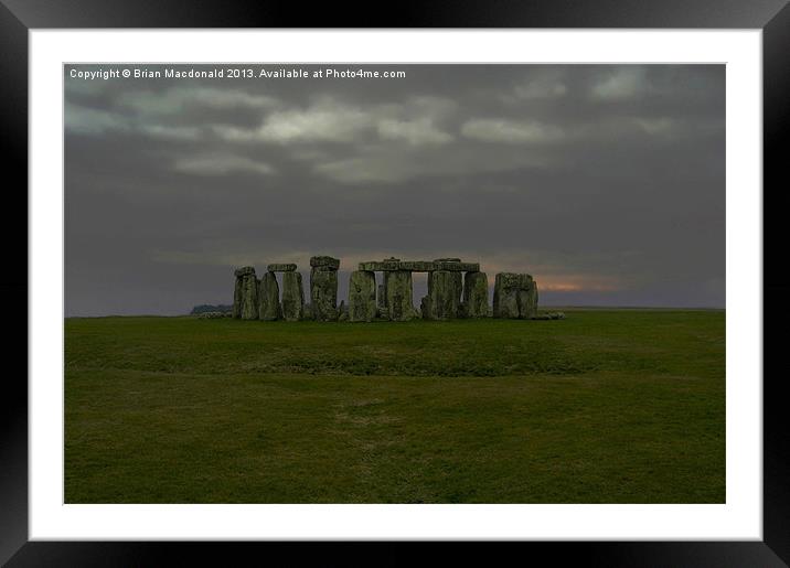 Stonehenge Framed Mounted Print by Brian Macdonald