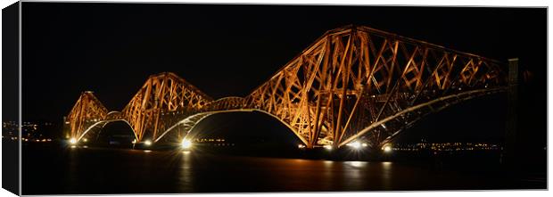 Forth Rail by Night 2 Canvas Print by T2 Images