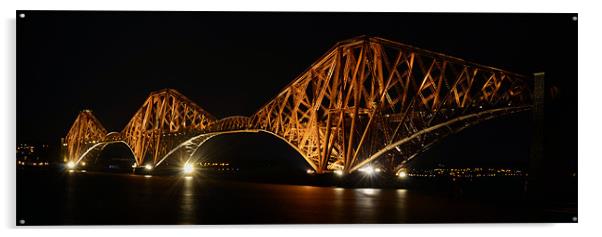 Forth Rail by Night 2 Acrylic by T2 Images