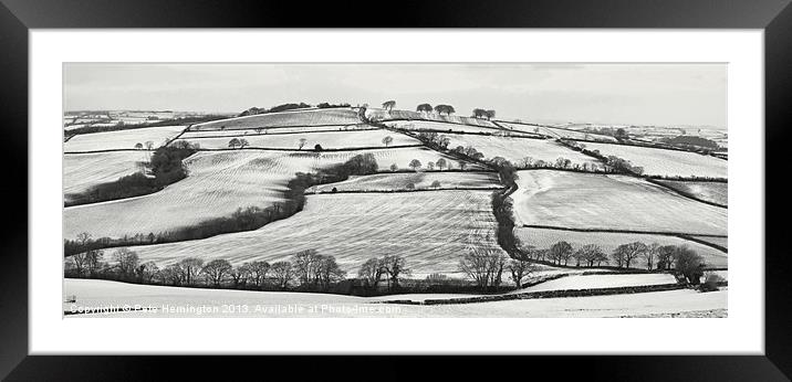 From Raddon Top in the snow Framed Mounted Print by Pete Hemington