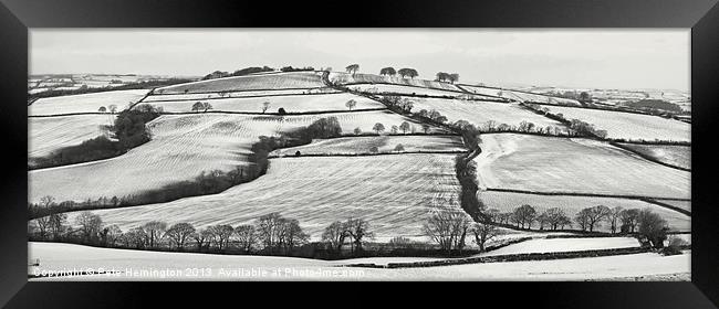 From Raddon Top in the snow Framed Print by Pete Hemington