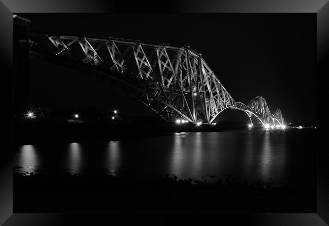 Forth Rail Bridge B+W Framed Print by T2 Images