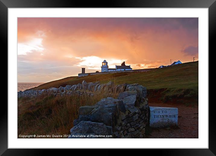 Anvil Point Lighthouse Framed Mounted Print by James Mc Quarrie