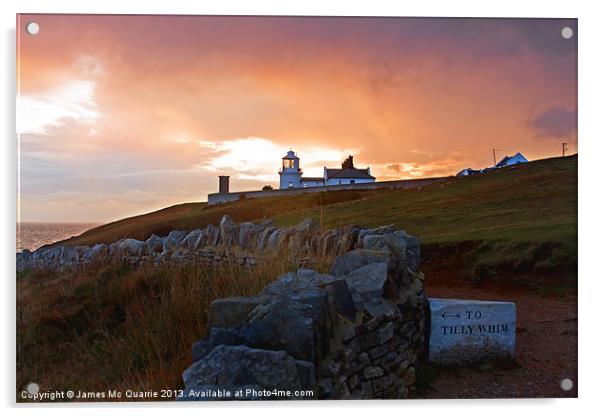 Anvil Point Lighthouse Acrylic by James Mc Quarrie