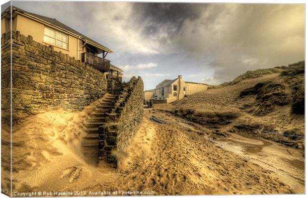 Steps to the beach Canvas Print by Rob Hawkins