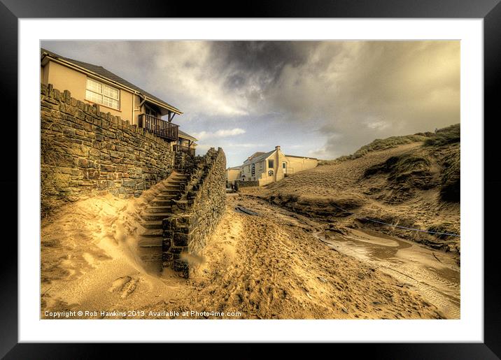 Steps to the beach Framed Mounted Print by Rob Hawkins