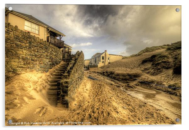 Steps to the beach Acrylic by Rob Hawkins