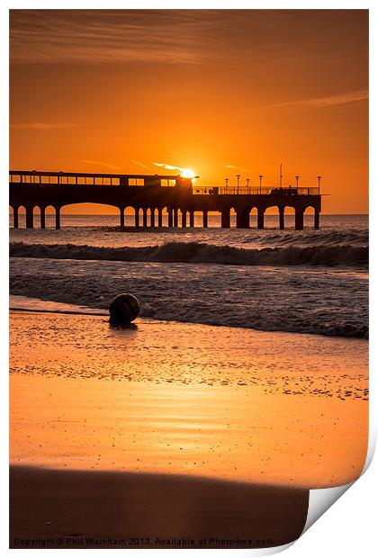 Sunrise over the pier Print by Phil Wareham