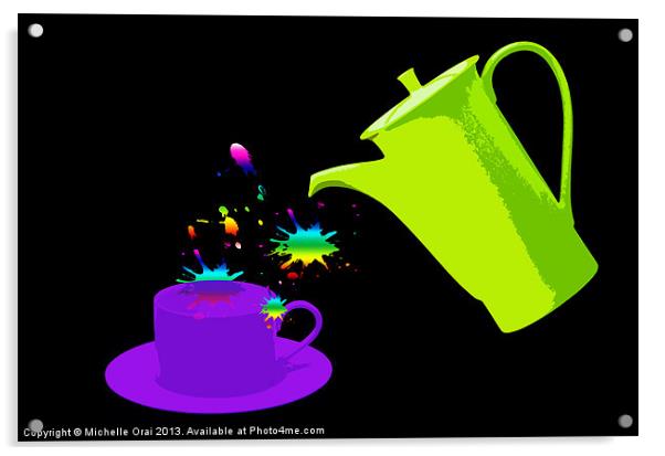 A little cup of rainbow Acrylic by Michelle Orai