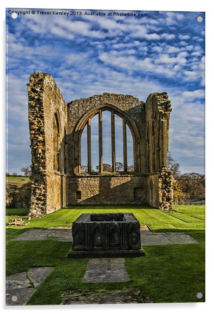 Egglestone Abbey Acrylic by Trevor Kersley RIP