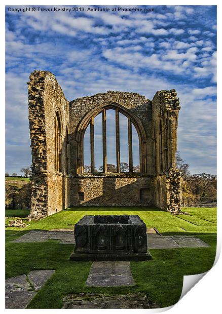 Egglestone Abbey Print by Trevor Kersley RIP