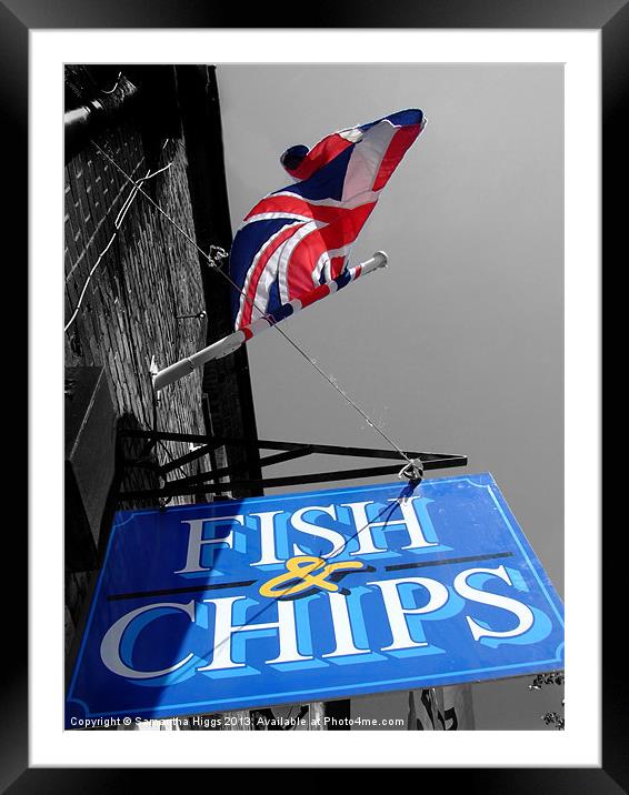 Fish and Chips Framed Mounted Print by Samantha Higgs